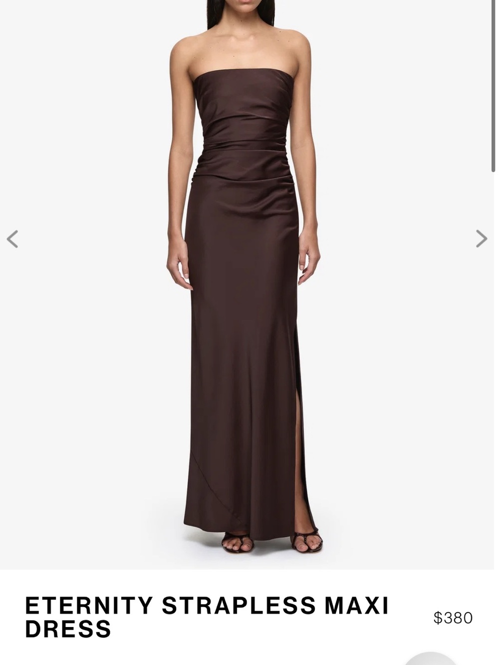 Bec & Bridge Dark Chocolate Eternity Strapless Maxi Dress
